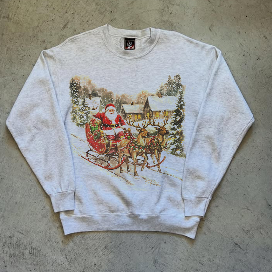 ShawnCraft® Official: Vintage Santa Crewneck Sweatshirt - Premium Breathable Cotton Apparel