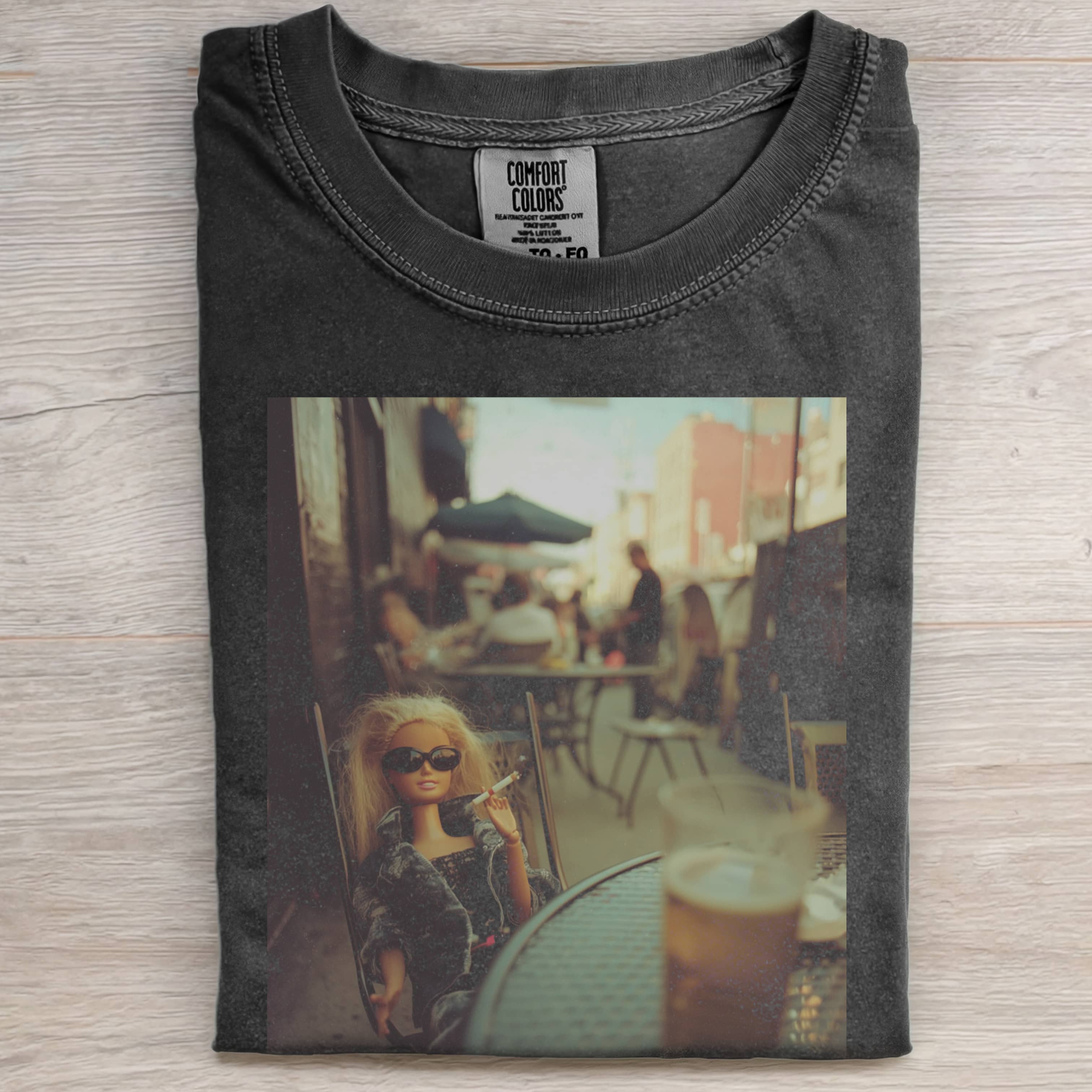 STREET AFTERNOON TEA Funny Doll Face GIRL TEE-ShawnCraft