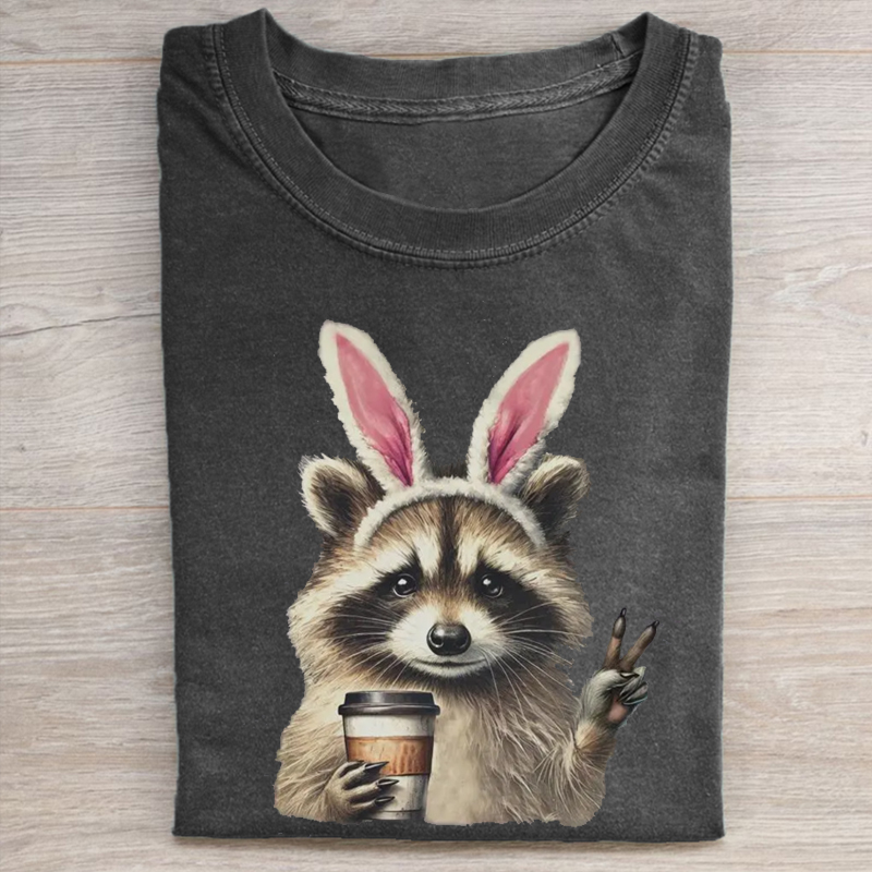 Funny Raccoon Easter Bunny T-shirt-ShawnCraft