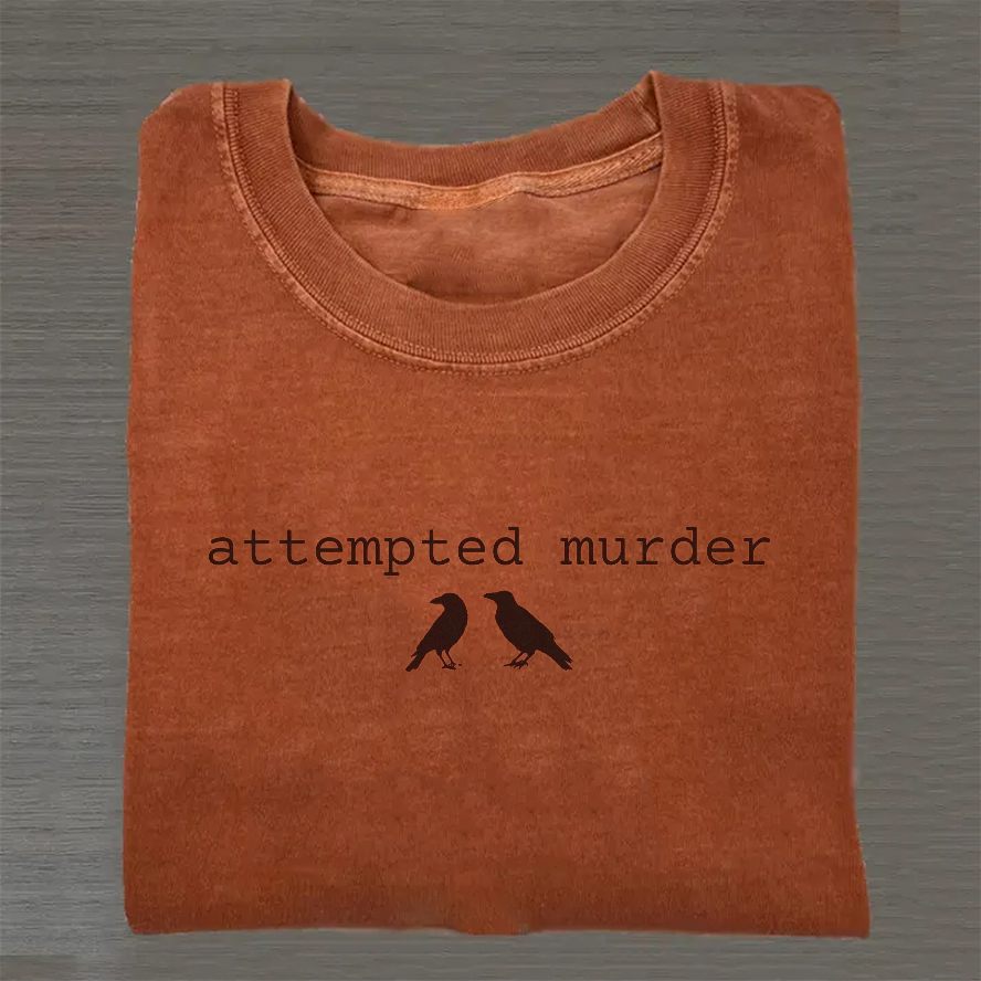 ShawnCraft® Official: Funny Attempted Murder Crow T-shirt - Premium Breathable Cotton Apparel