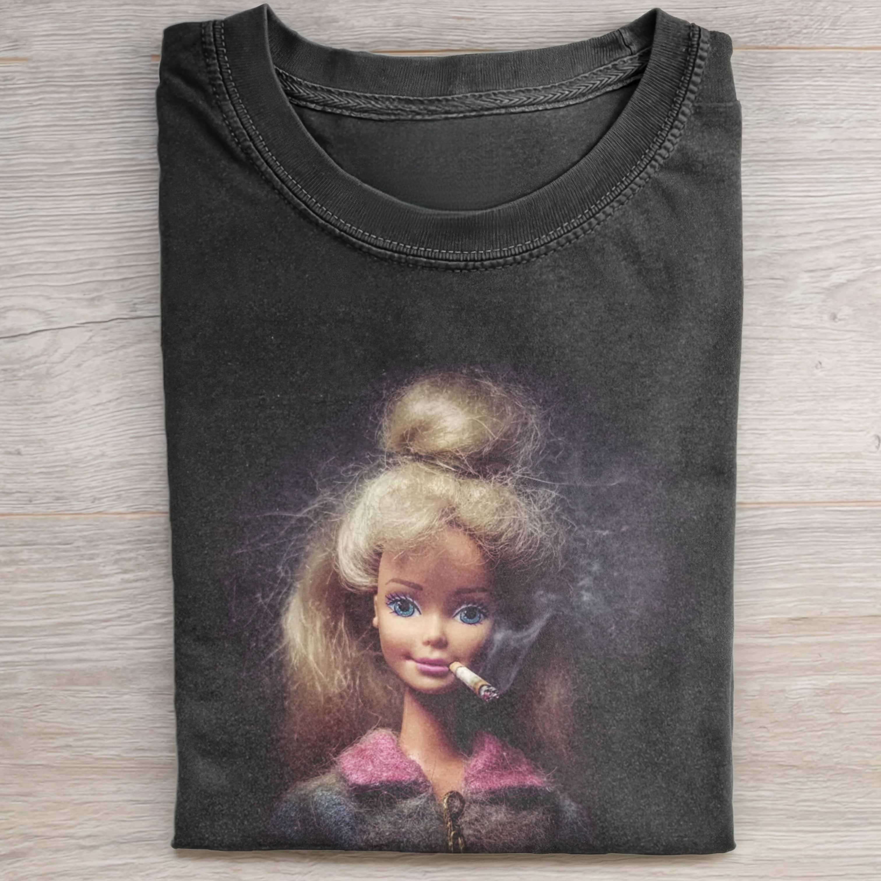 SMOKING-THEMED Funny Doll FaceCORE TEE