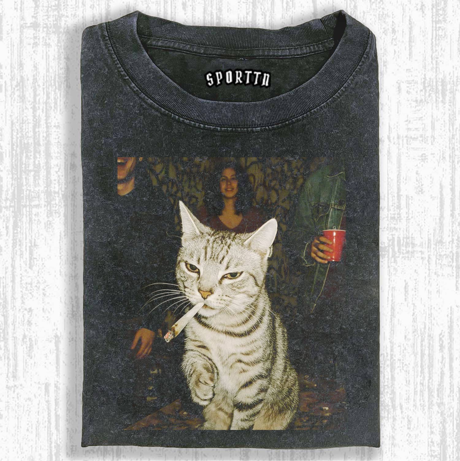 Cool Cat Smoking T-shirt-ShawnCraft