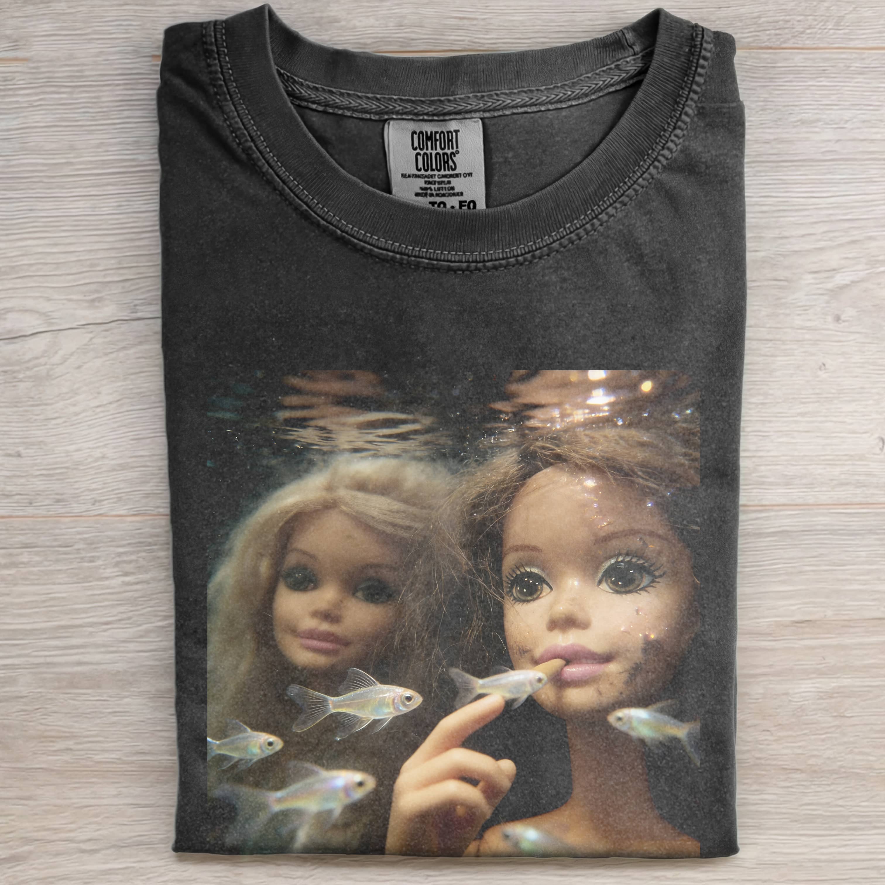 Funny Doll FaceCORE GOLDFISH RETRO T-SHIRT-ShawnCraft