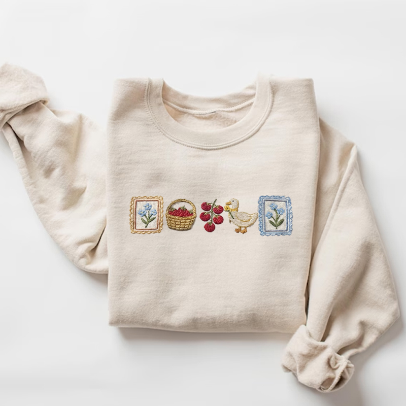 Embroidery Cottagecore Sweatshirt