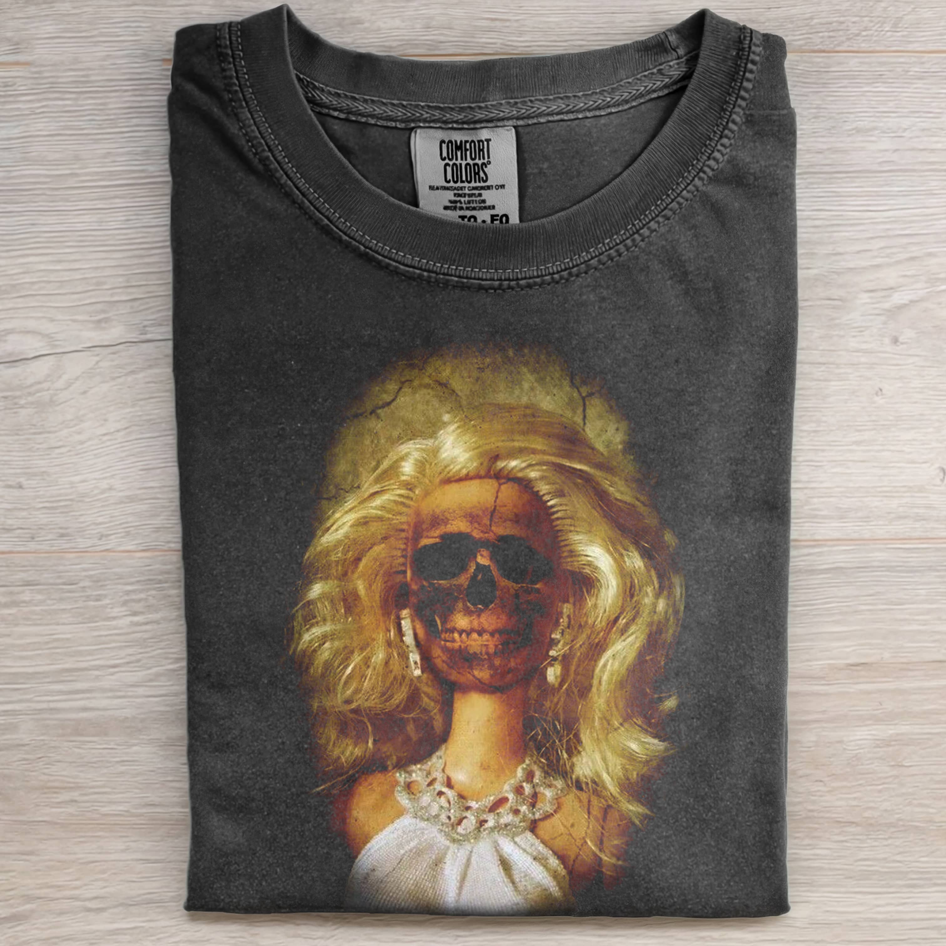 DARK SKULL Funny Doll FaceCORE MEME TEE-ShawnCraft