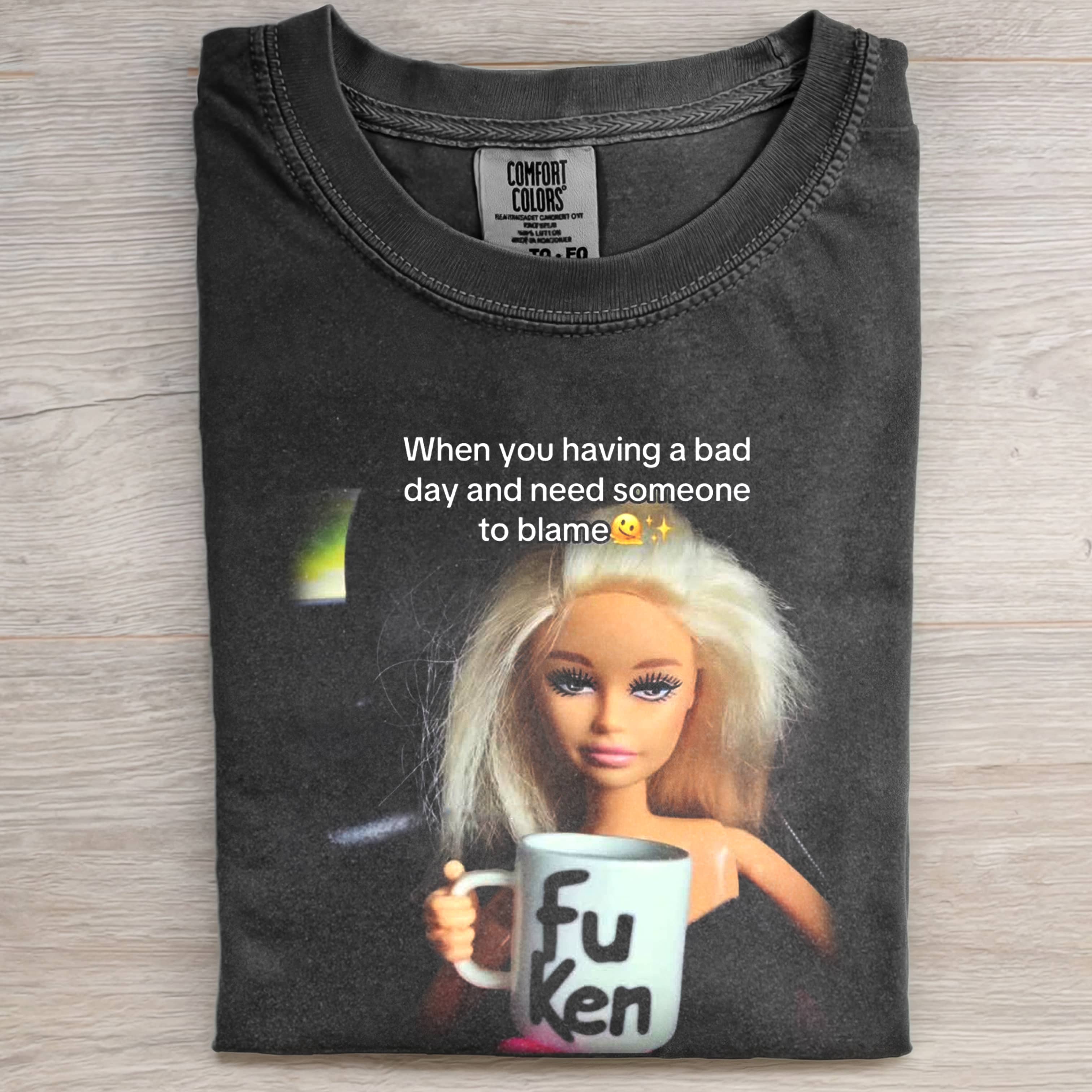 Funny Doll FaceCORE RETRO COFFEE SLOGAN TEE-ShawnCraft