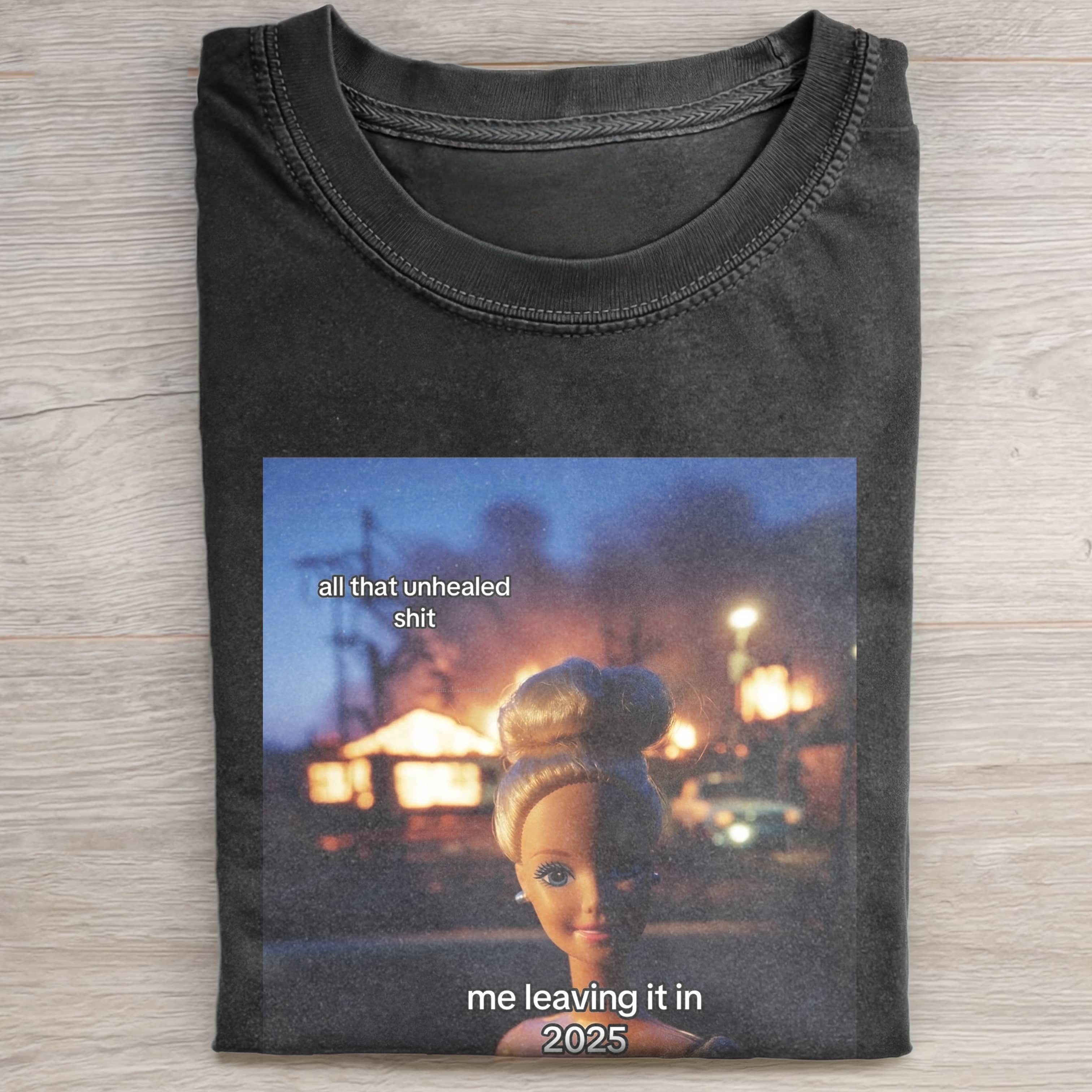 RETRO SLOGAN Funny Doll FaceCORE TEE