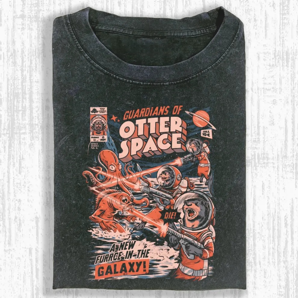 'Guardians of Otter Space' Retro Comic Graphic T-shirt-ShawnCraft