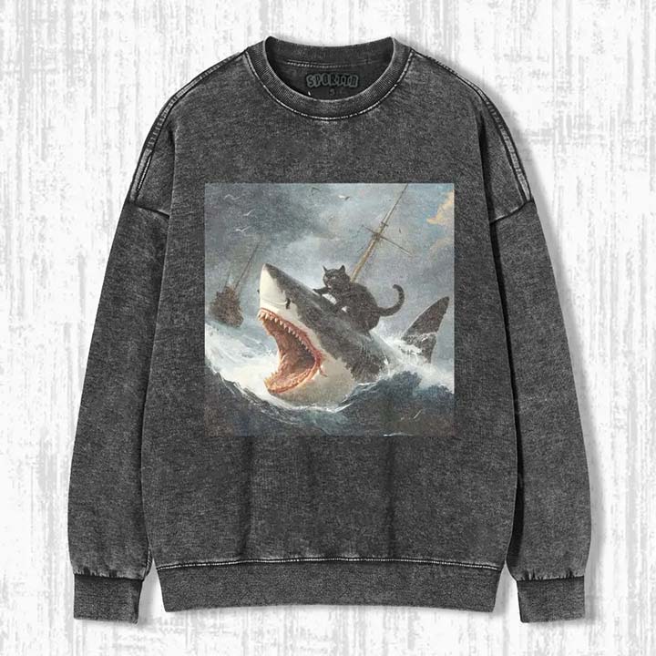 FAT CAT VS SHARK SWEATSHIRTS & HOODIES-ShawnCraft