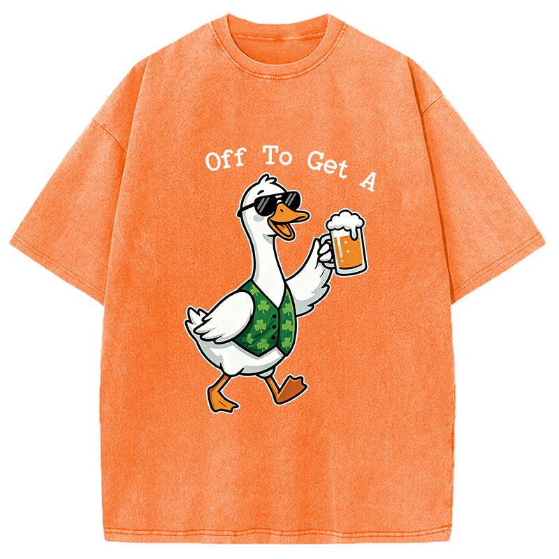 St Paddys Day Goose Washed T-Shirt-ShawnCraft