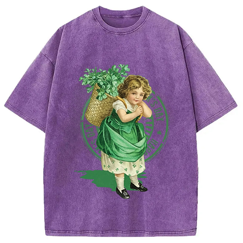St Patricks Day Retro Washed T-Shirt-ShawnCraft