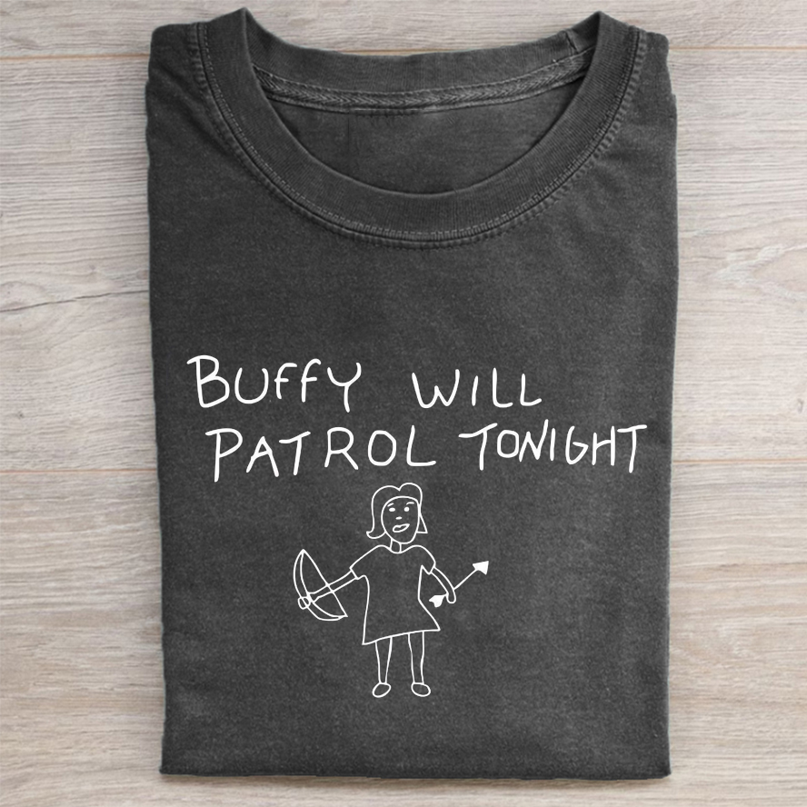 Buffy Will Patrol Tonight T-shirt-ShawnCraft