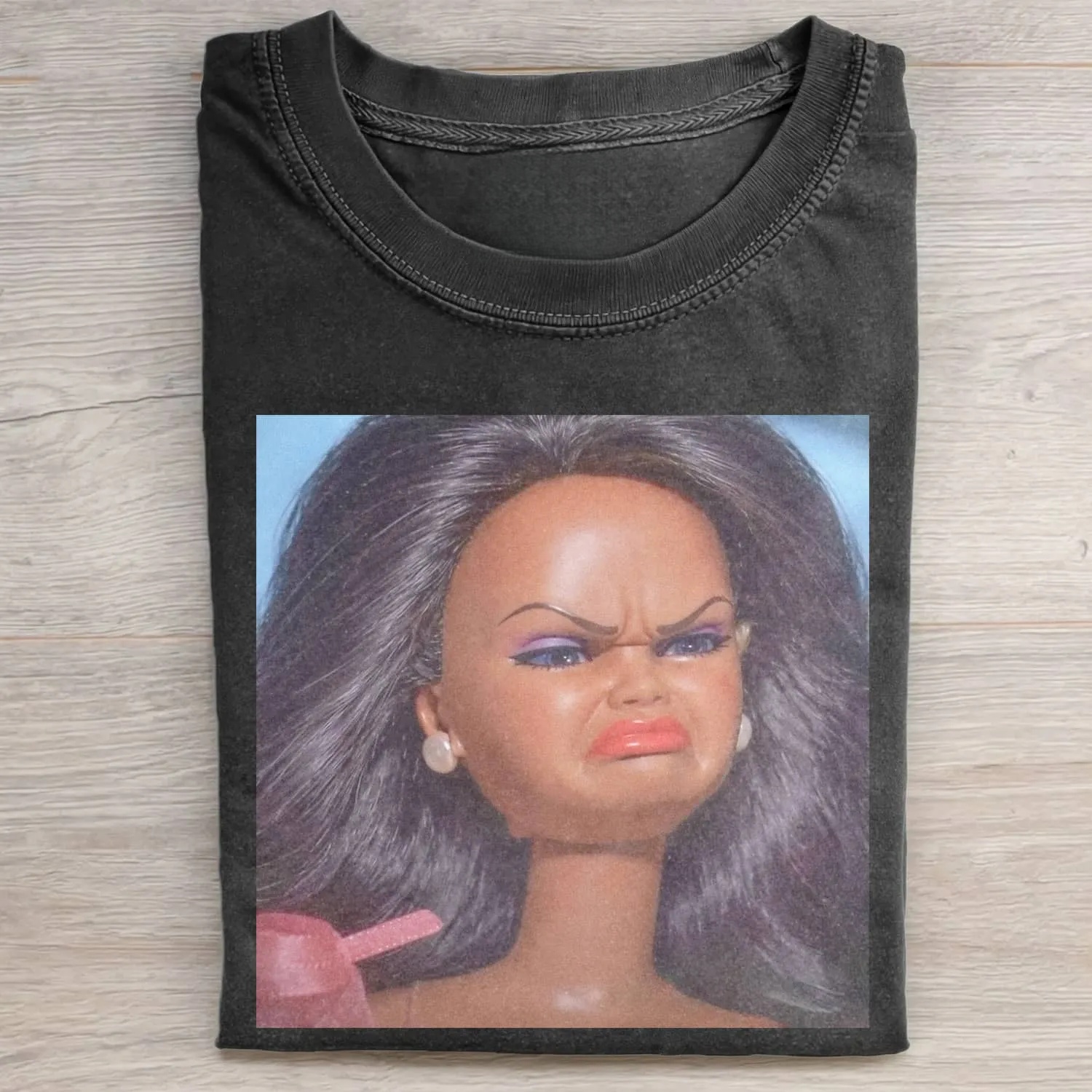 BLACK DOLL GIRL DISGUSTED MEME T-SHIRT