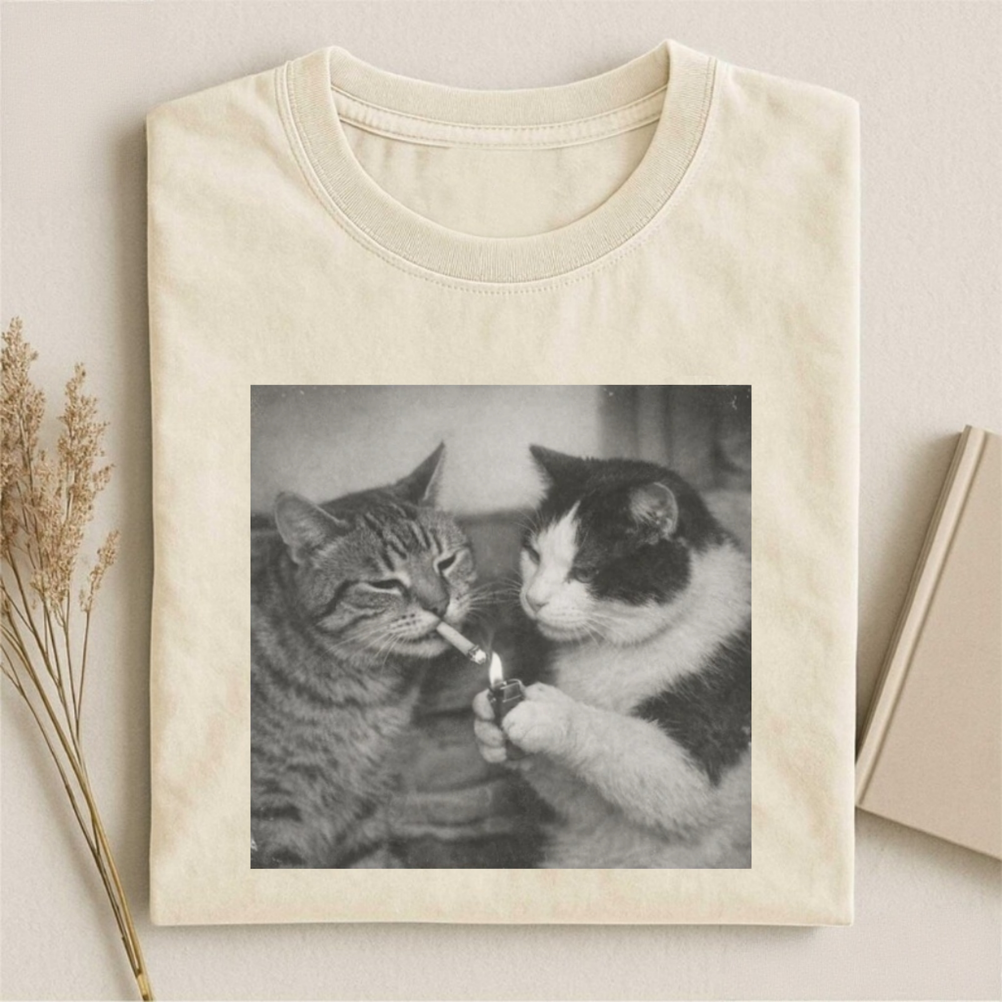 Comfort Colors Retro Funny Cat T-Shirt-ShawnCraft
