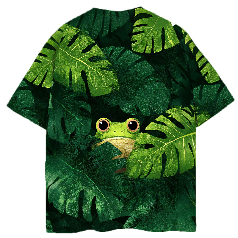 Aesthetic Frog Graphic Print T-shirt-ShawnCraft