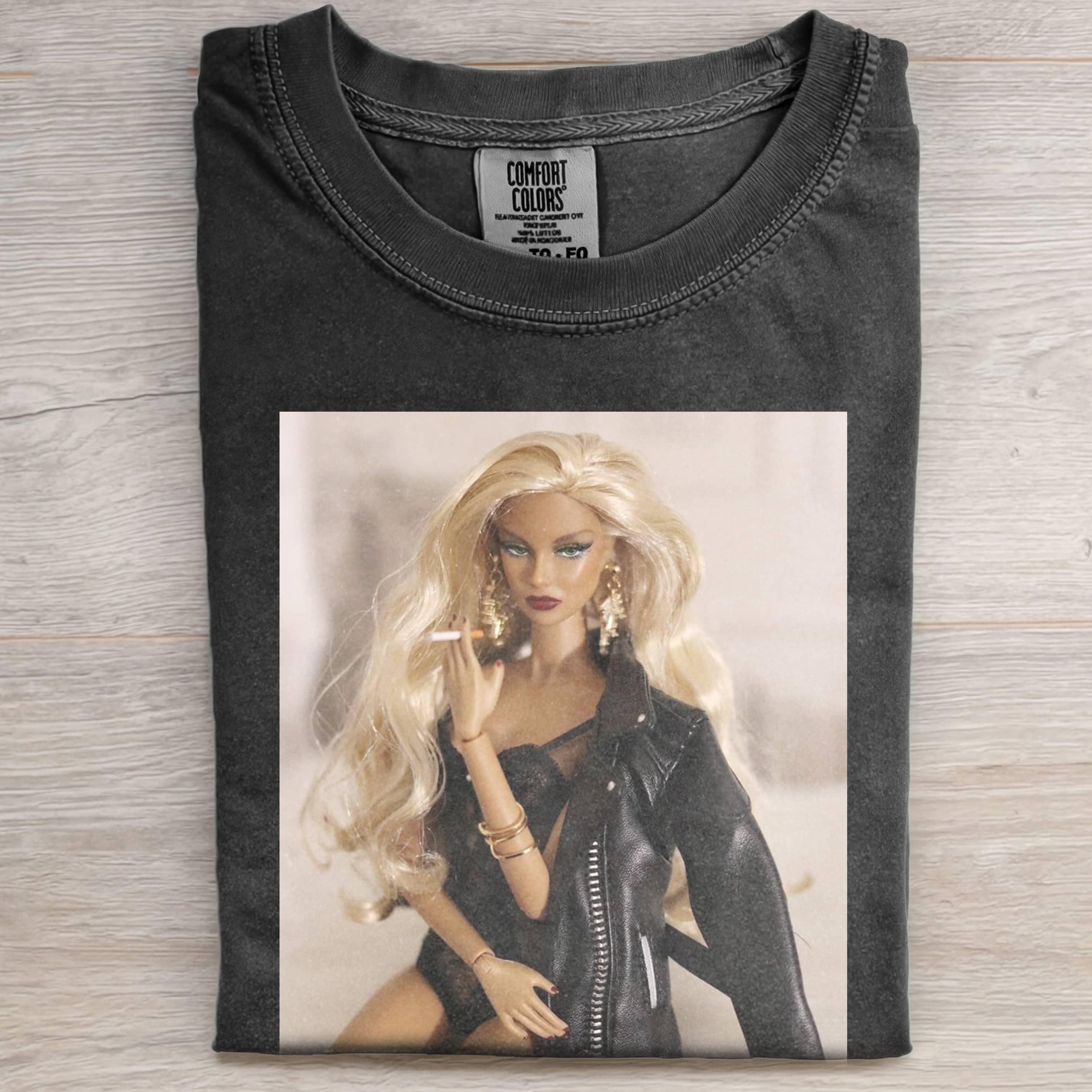 Funny Doll FaceCORE MEME SLOUCHY SMOKING TEE-ShawnCraft