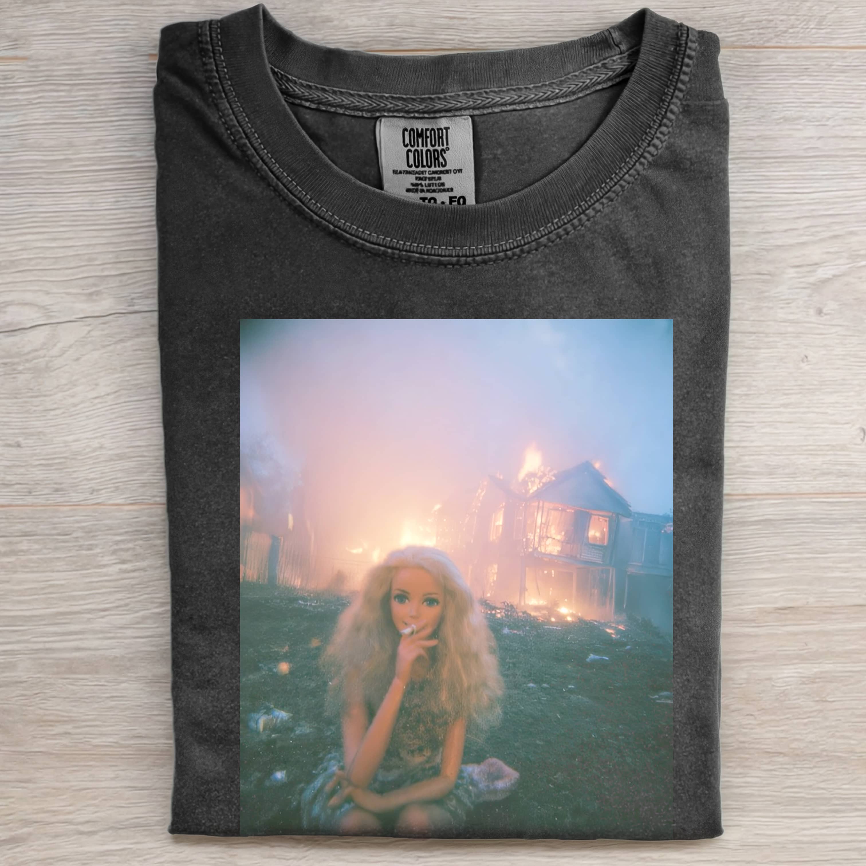 FIRE Funny Doll FaceCORE SMOKING TEE-ShawnCraft