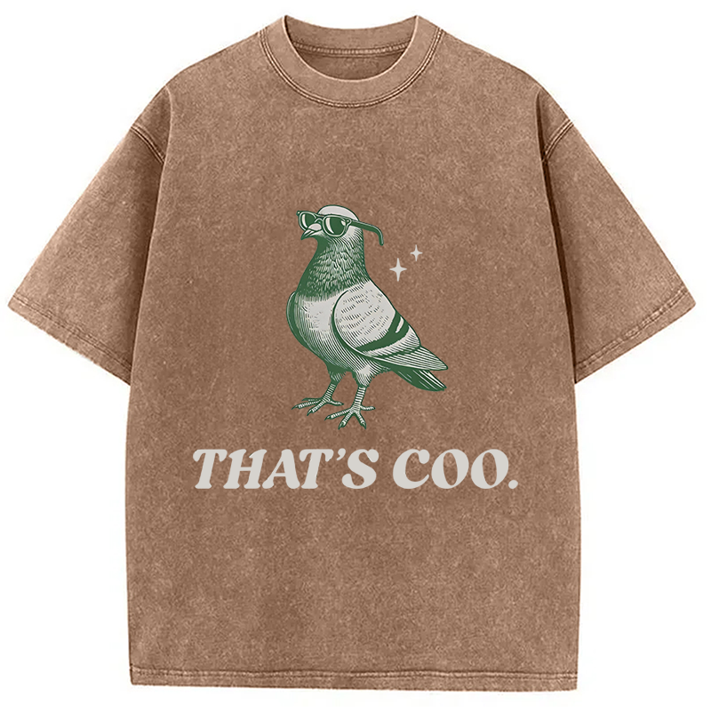 Retro Funny Pigeon Puns 90s Washed T-Shirt-ShawnCraft