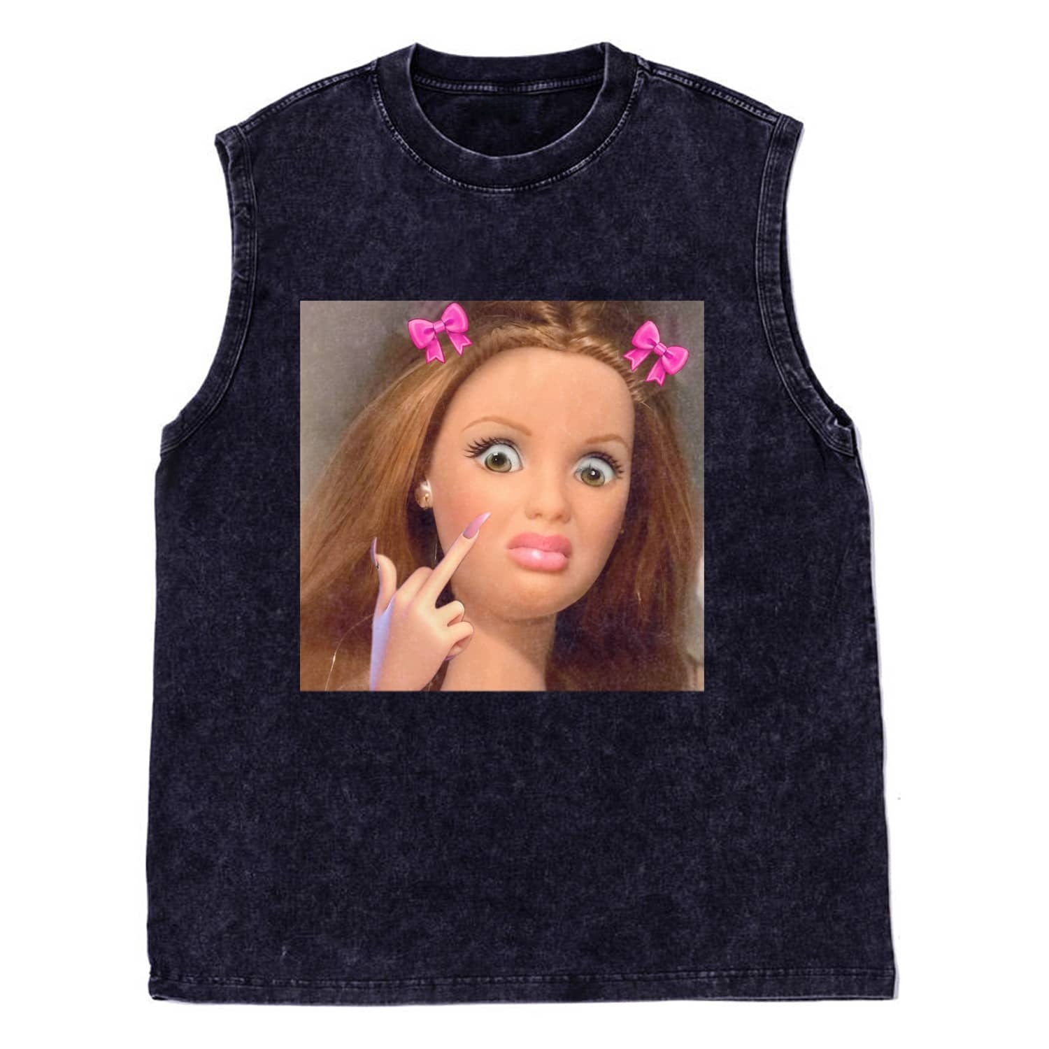 DOLL FACE MEME ICON TANK TOPS