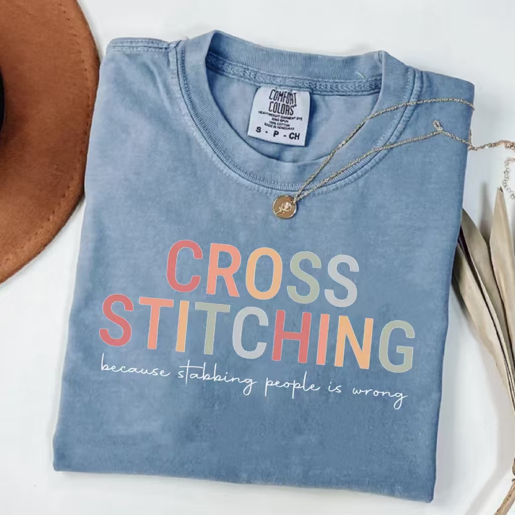 Cross Stitching T-Shirt-ShawnCraft
