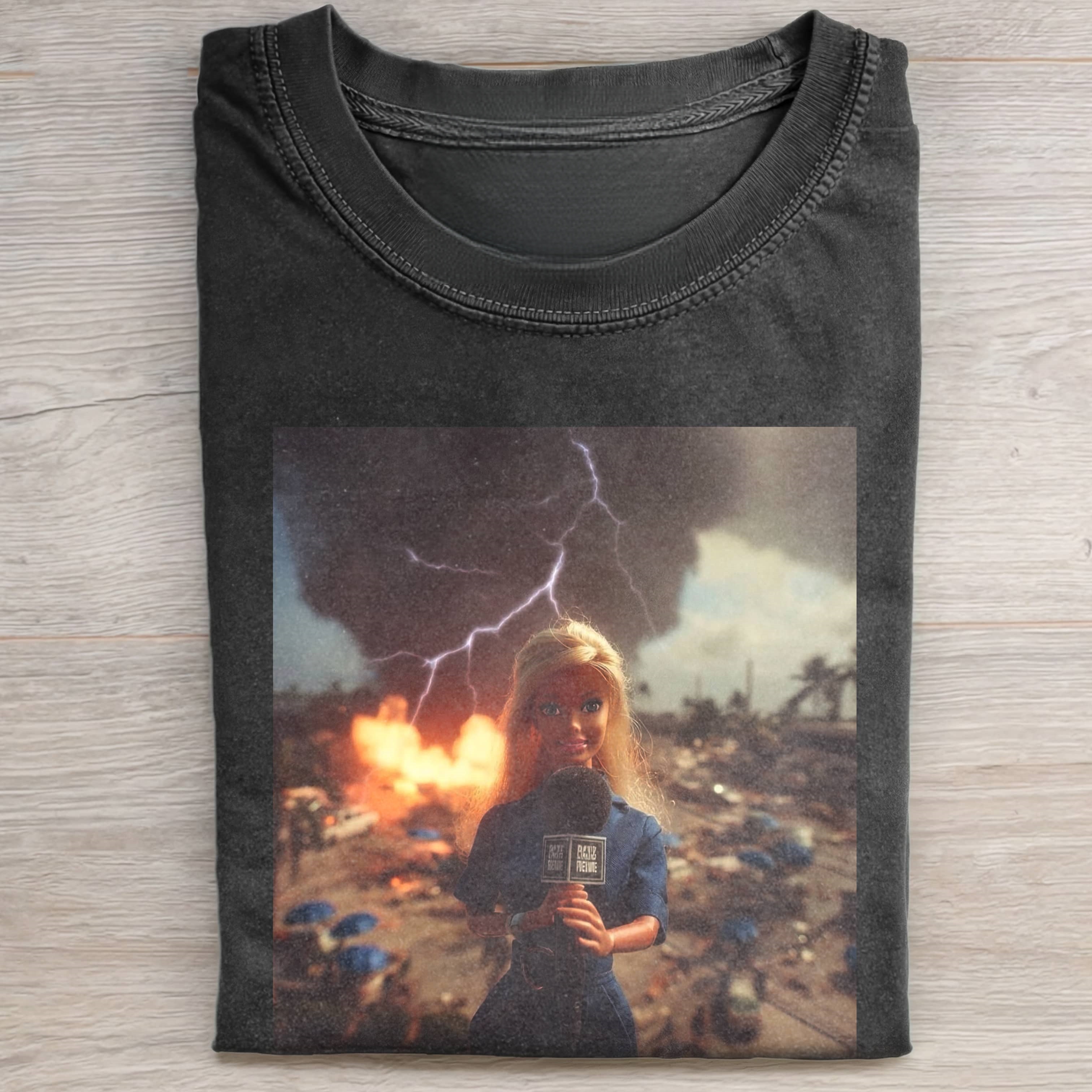 Funny Doll FaceCORE REPORTER STRUCK BY LIGHTNING TEE