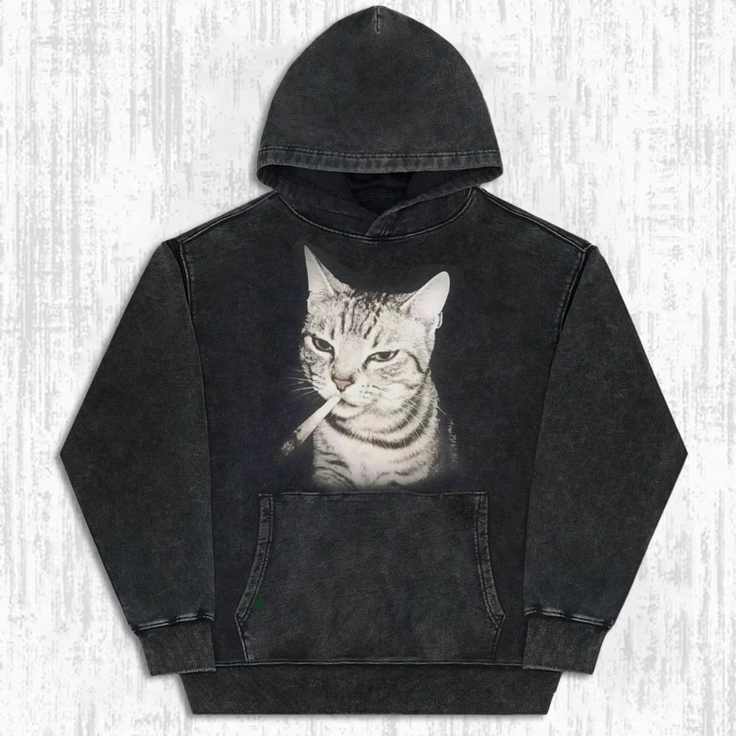 Vintage Smoking Cat Meme T-shirt-ShawnCraft