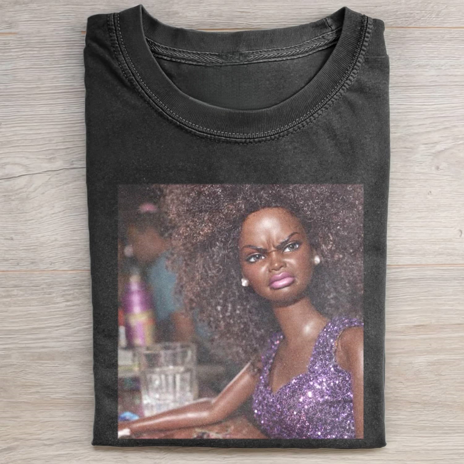 BLACK DOLL GIRL DISGUSTED MEME T-SHIRT