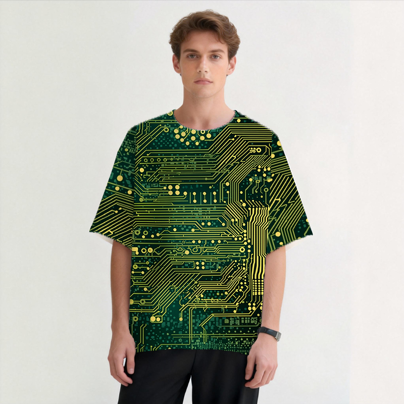 Rad Circuit Board Graphic Print T-shirt-ShawnCraft