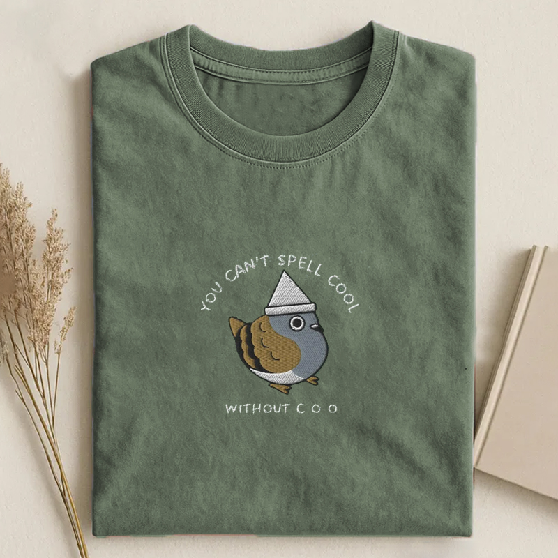Embroidered Can’t Spell Cool Without Coo T-Shirt-ShawnCraft