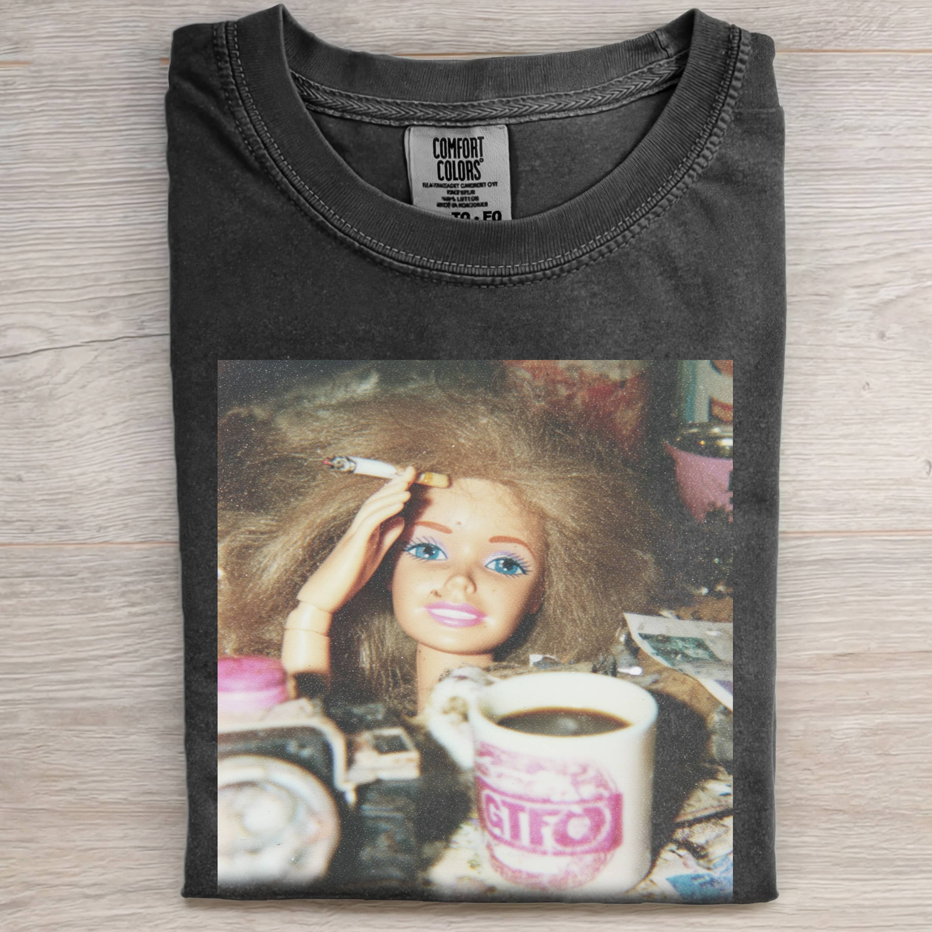 Funny Doll Face GIRL FOR OVERTIME WORK T-SHIRT-ShawnCraft