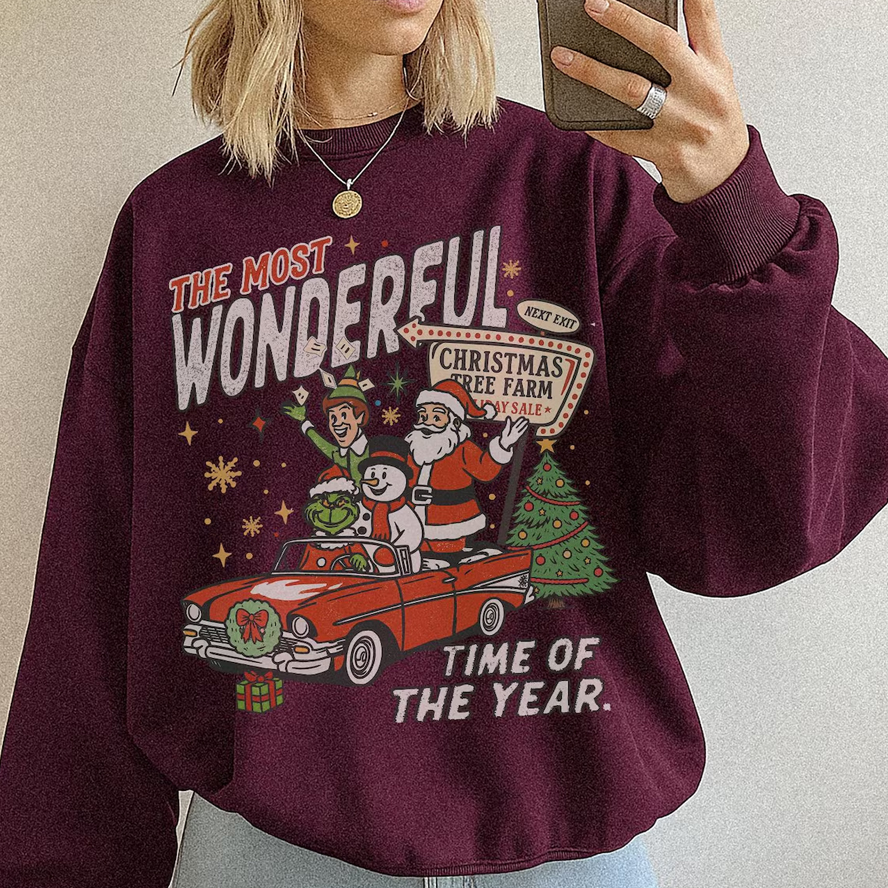 90s Vintage Christmas Sweatshirt-ShawnCraft