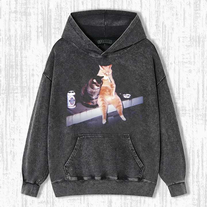 SMOKING CAT SWEATSHIRTS & HOODIES-ShawnCraft