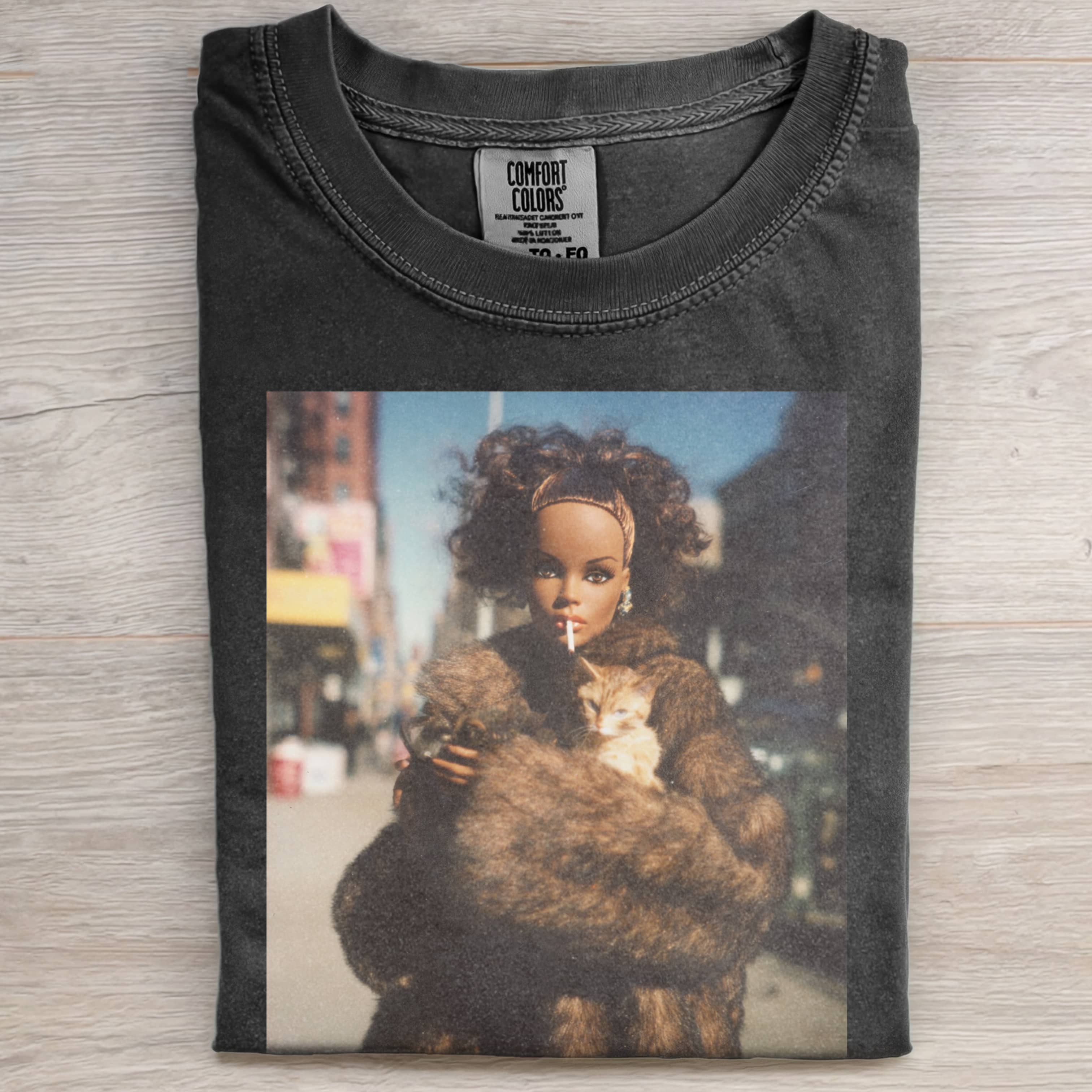 RETRO GLAMOROUS SMOKING Funny Doll FaceCORE TEE-ShawnCraft