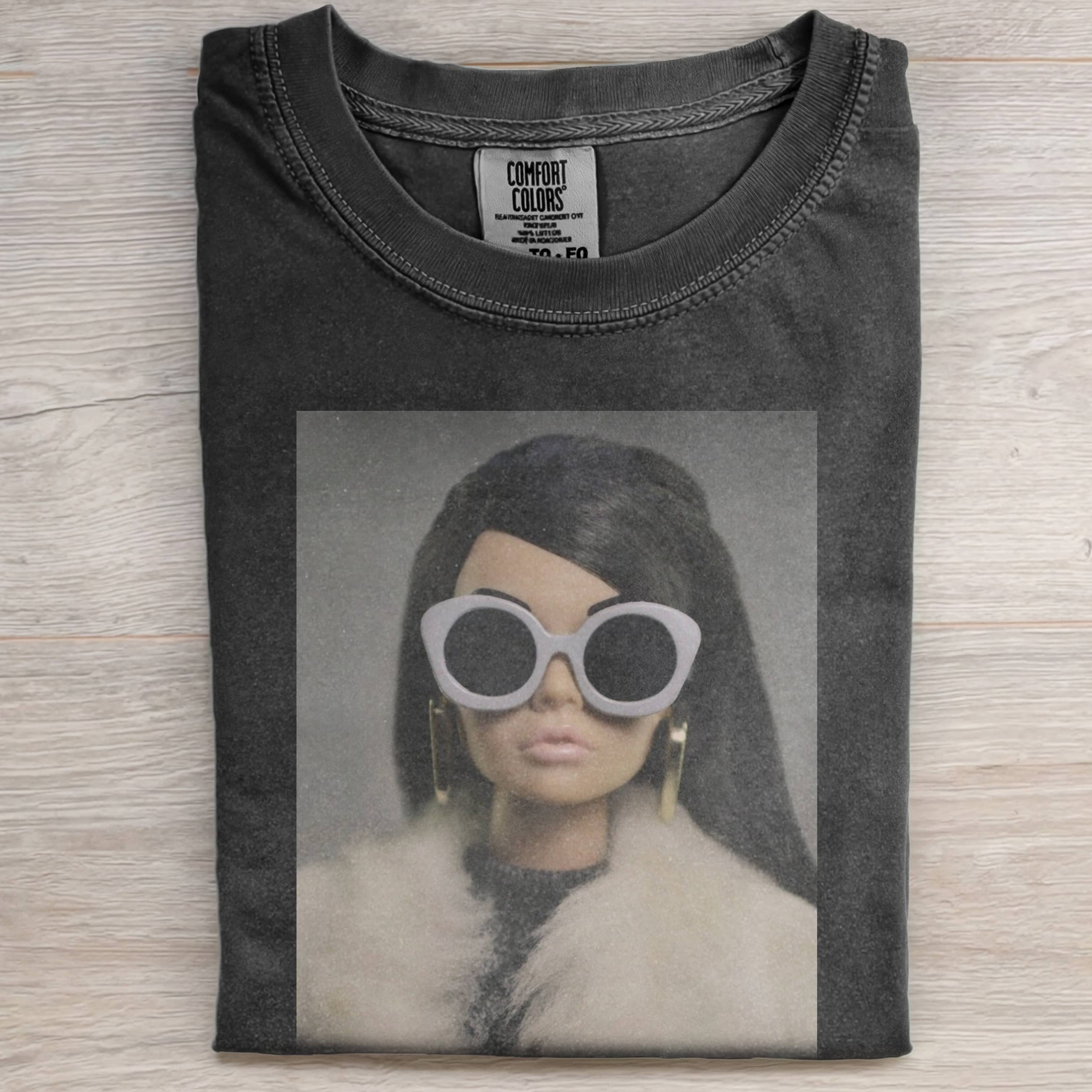 GLAMOROUS SUNGLASSES Funny Doll FaceCORE MEME TEE-ShawnCraft