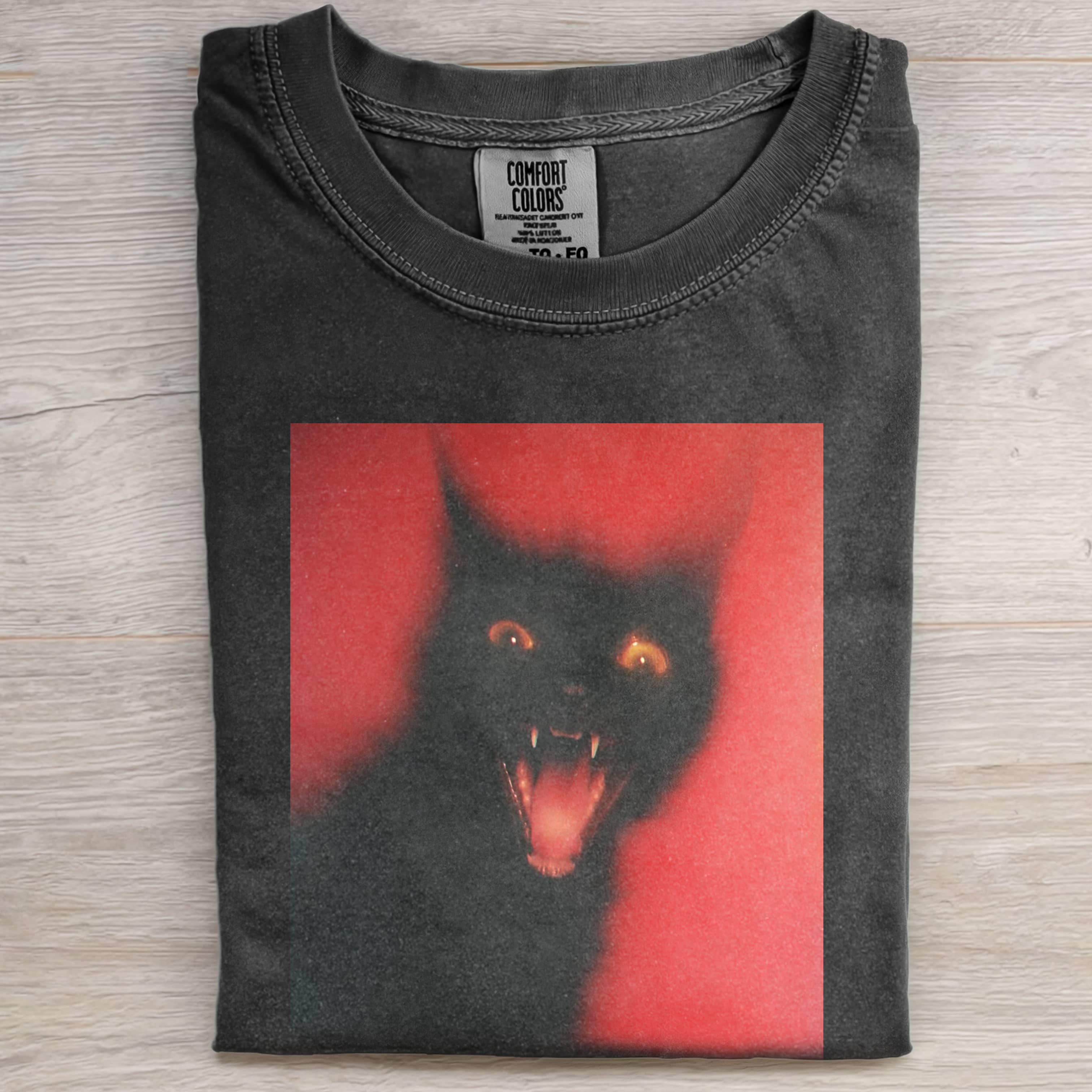 SCREAMING BLACK CAT T-SHIRT-ShawnCraft