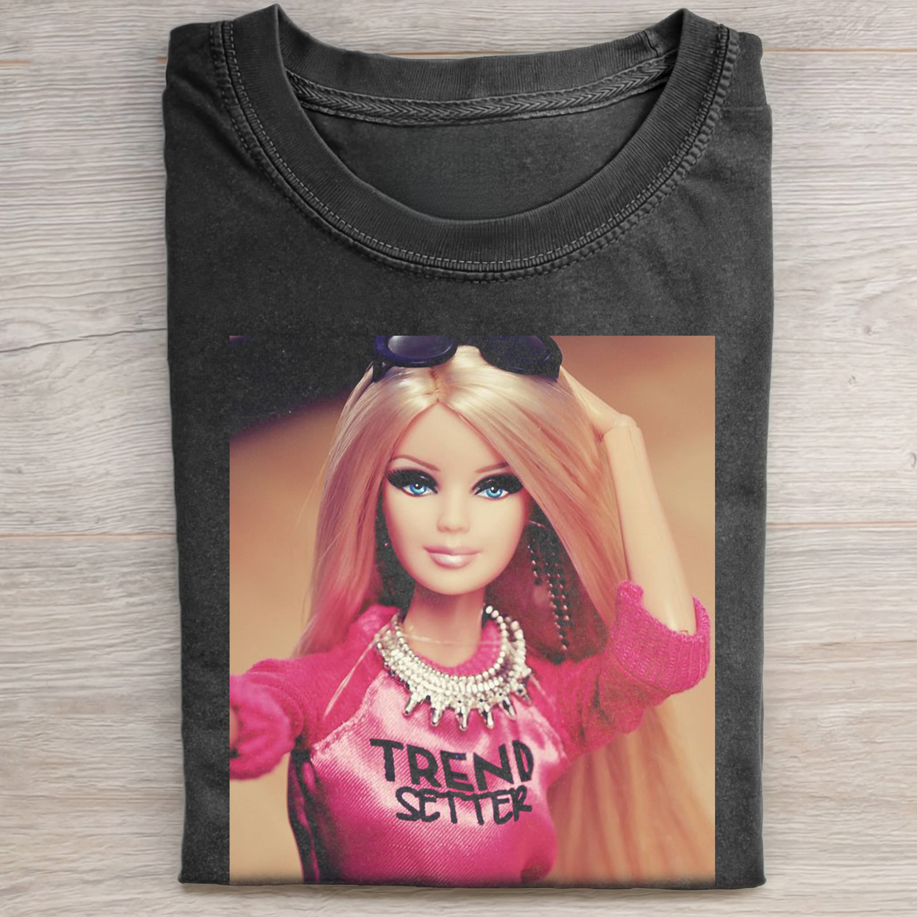 SELFIE WITH LONG HAIR Funny Doll FaceCORE MEME TEE