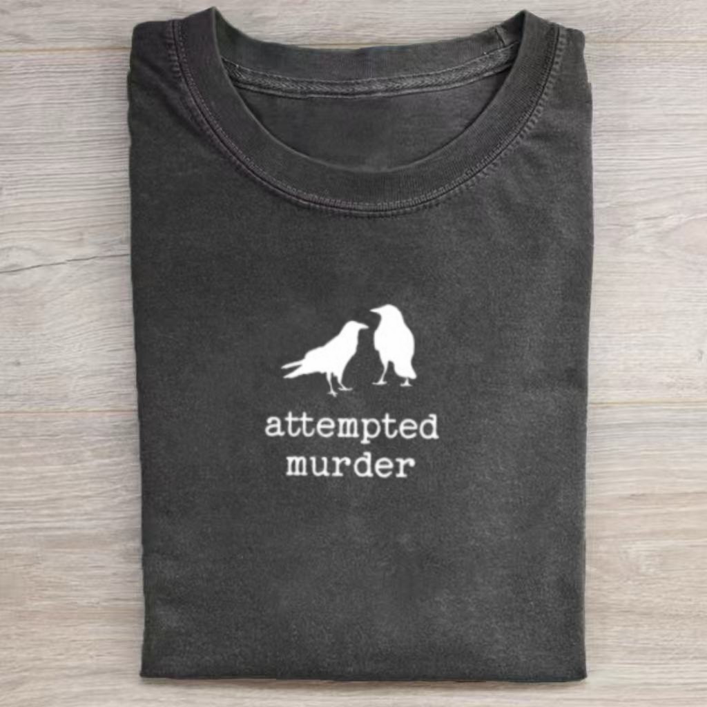 "Attempted Murder" Crows Silhouette T-Shirt-ShawnCraft