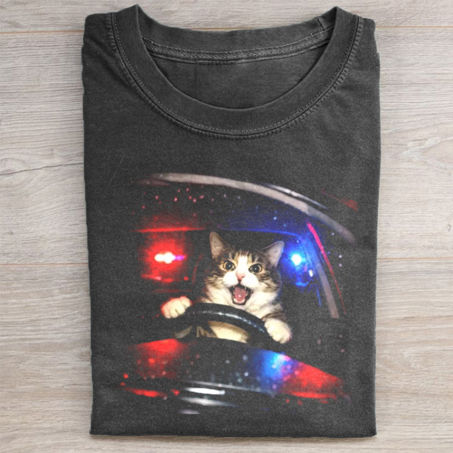 Vintage Cat Memes Graphic T-shirt-ShawnCraft