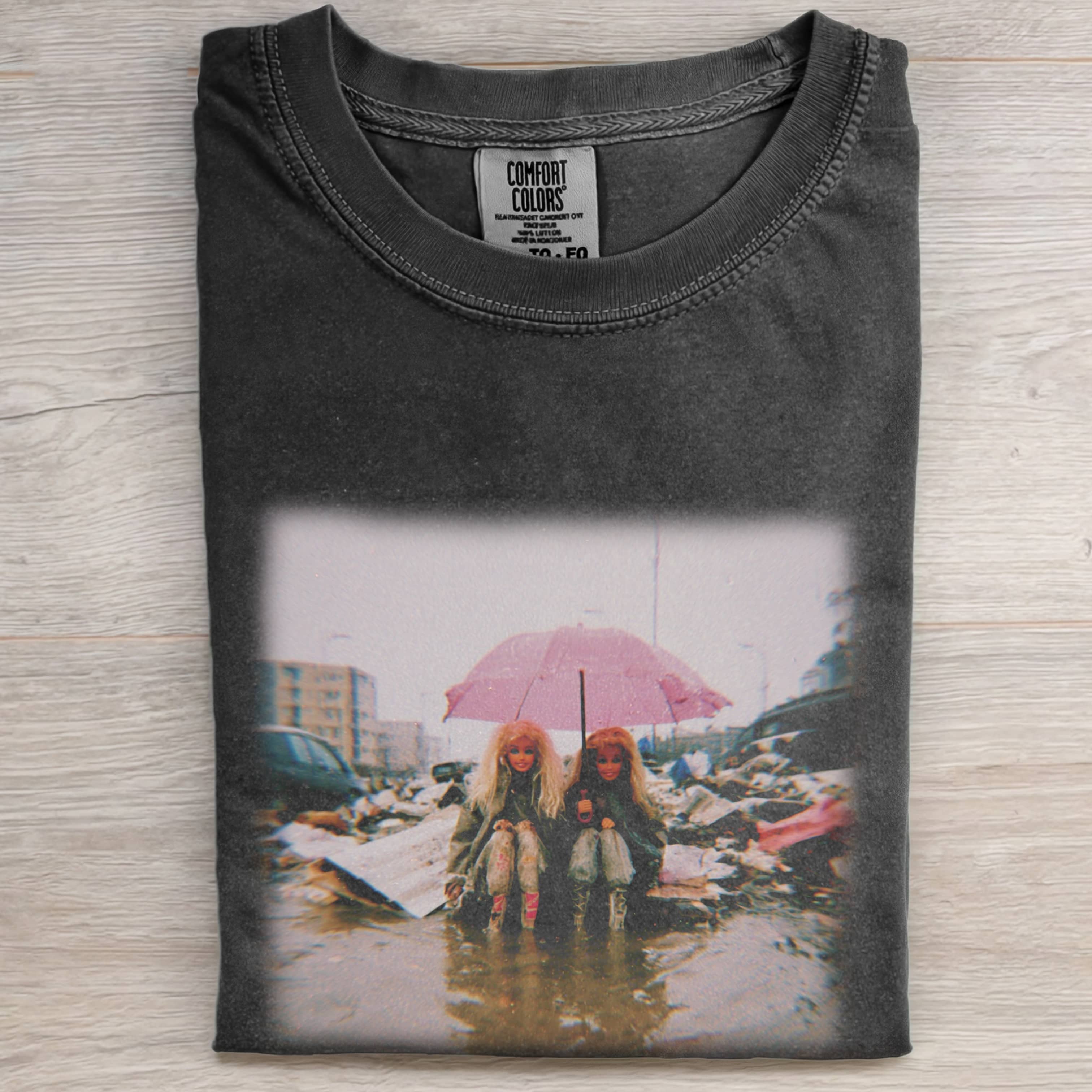 Funny Doll Face GIRL TEE IN THE RUINS OF RAIN-ShawnCraft