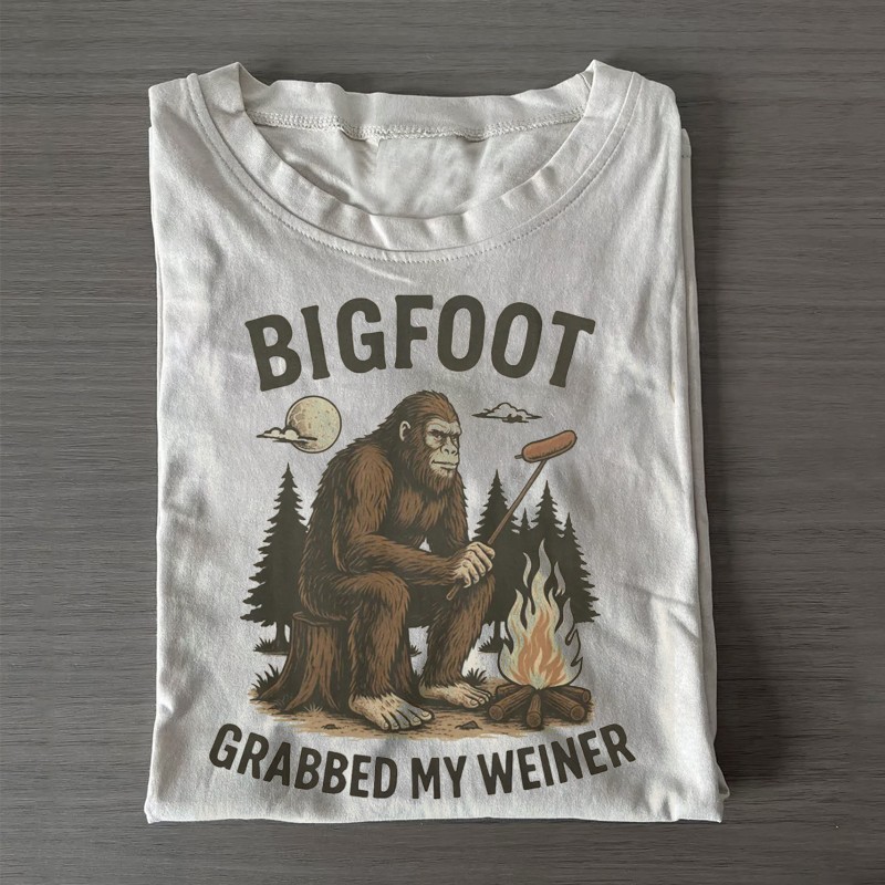 Bigfoot Grabbed My Weiner T-shirt-ShawnCraft