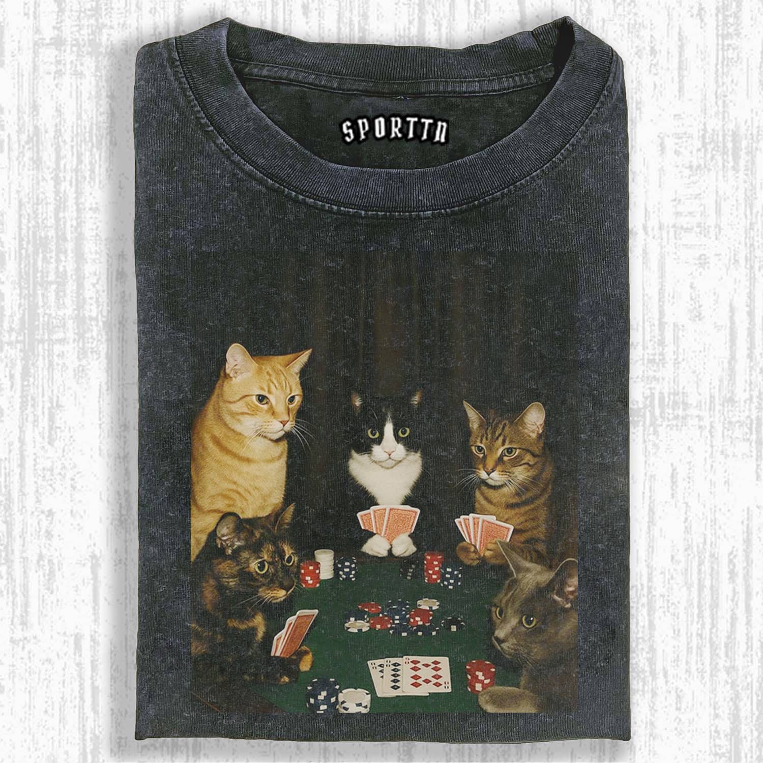 Cats' Poker Night T-shirt-ShawnCraft