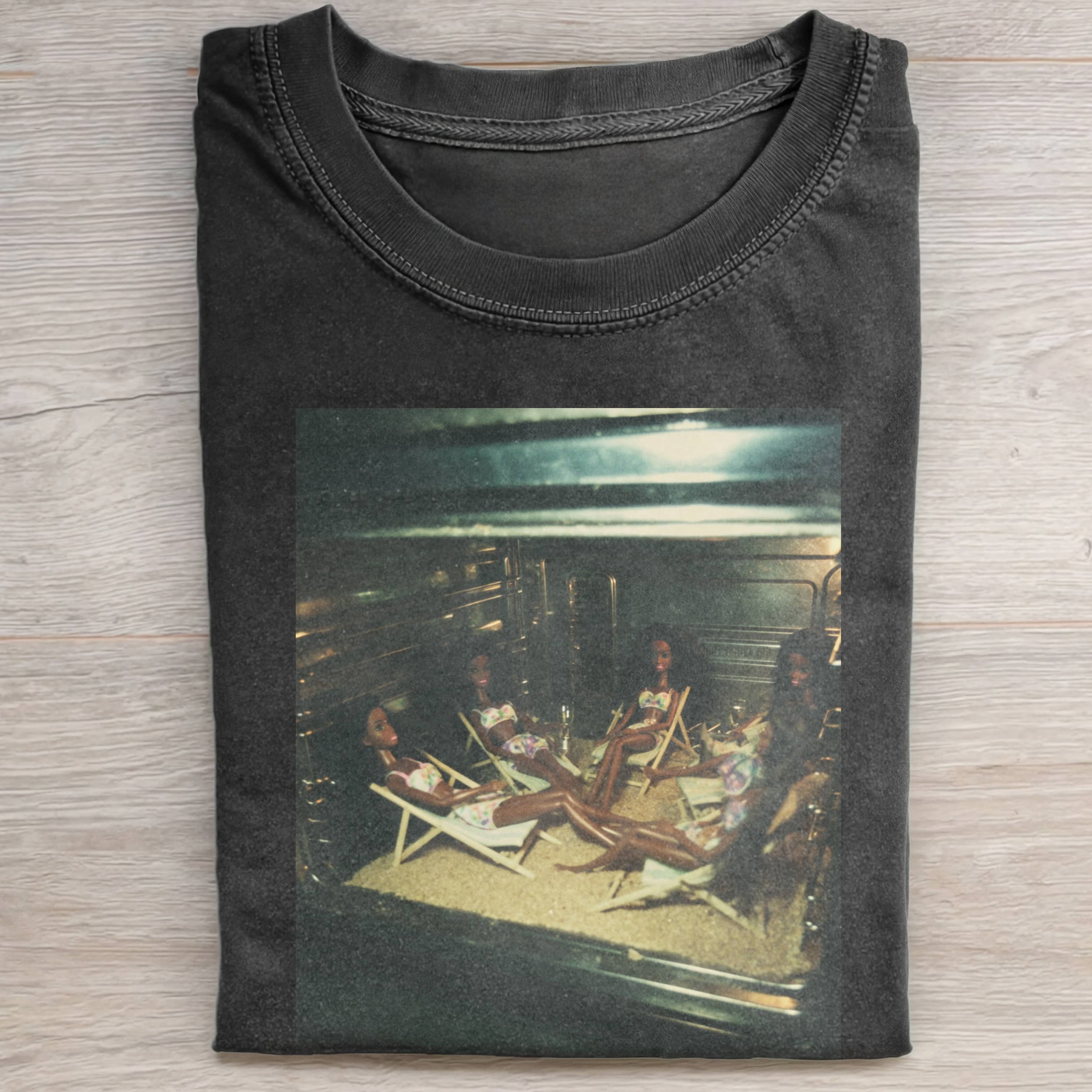 BLACK-SKINNED Funny Doll FaceCORE OVEN TEE