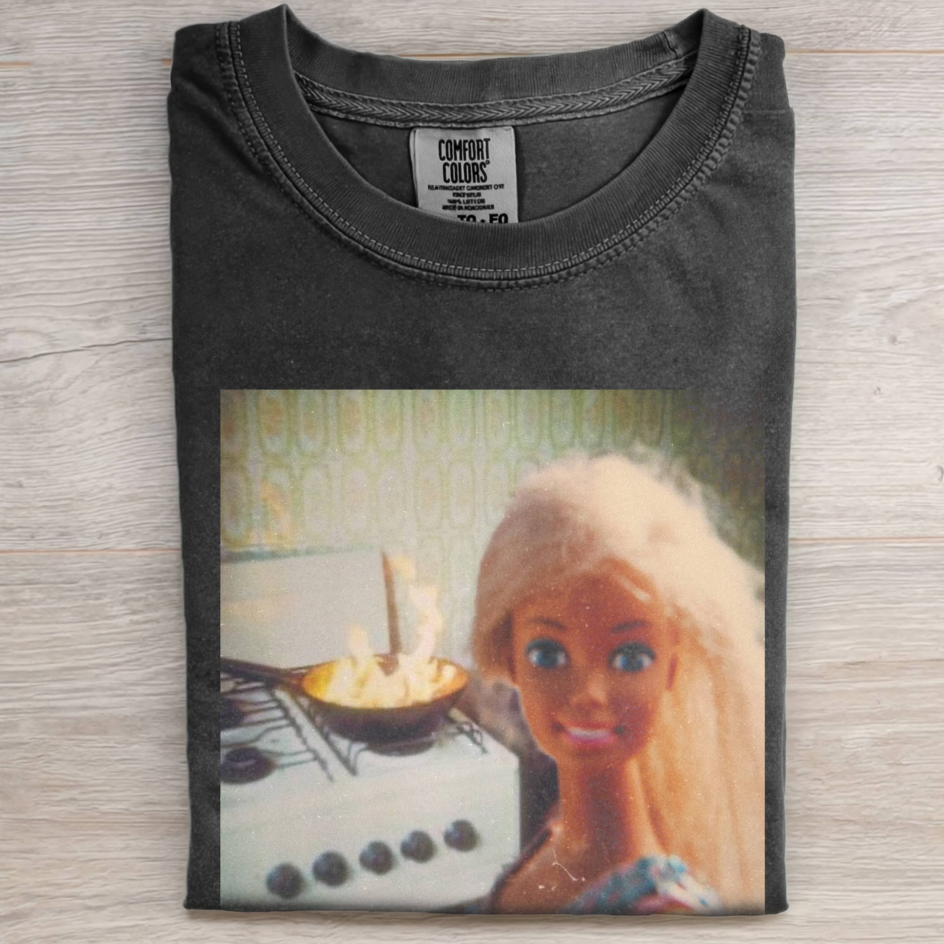 KITCHEN Funny Doll Face GIRL SHORT-SLEEVE T-SHIRT-ShawnCraft