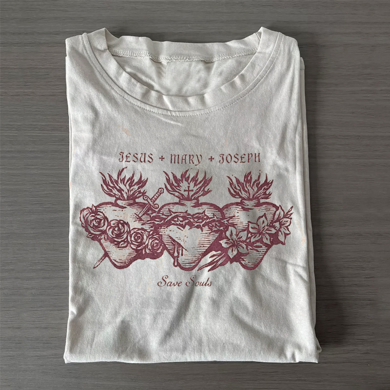 Retro Style Three Hearts T-shirt-ShawnCraft