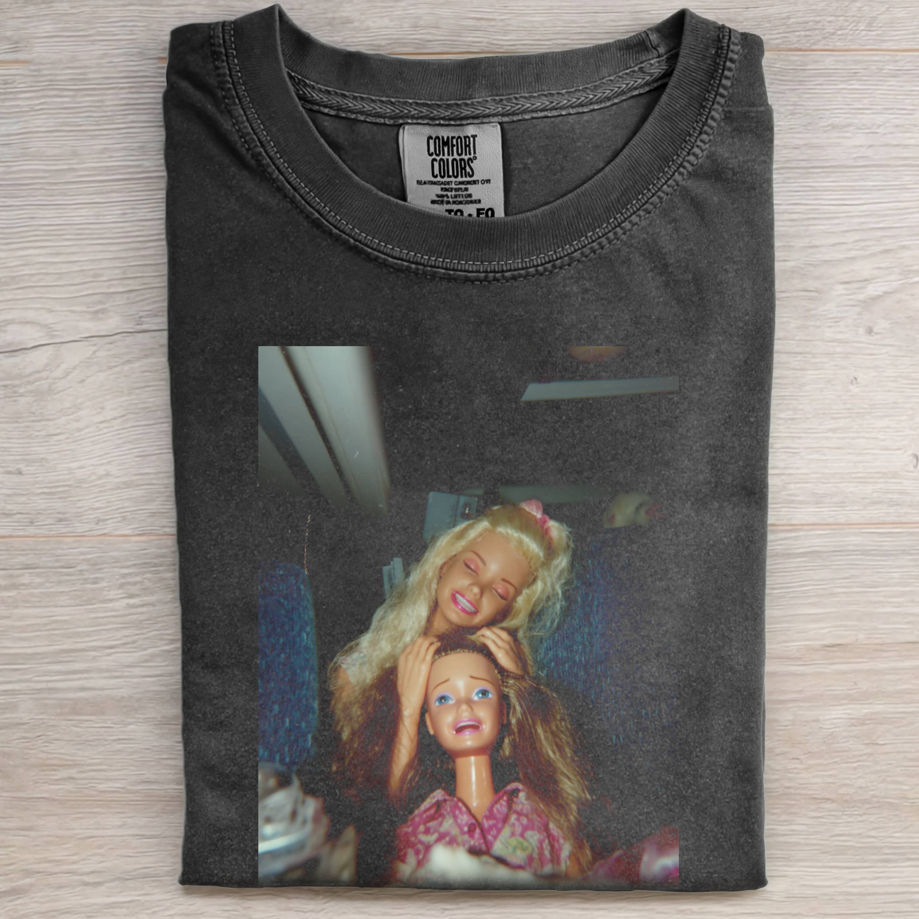 TWO Funny Doll FaceCORE ON THE BUS TEE-ShawnCraft