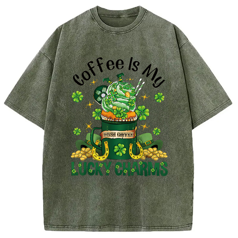 St Patrick's Latte Washed T-Shirt-ShawnCraft
