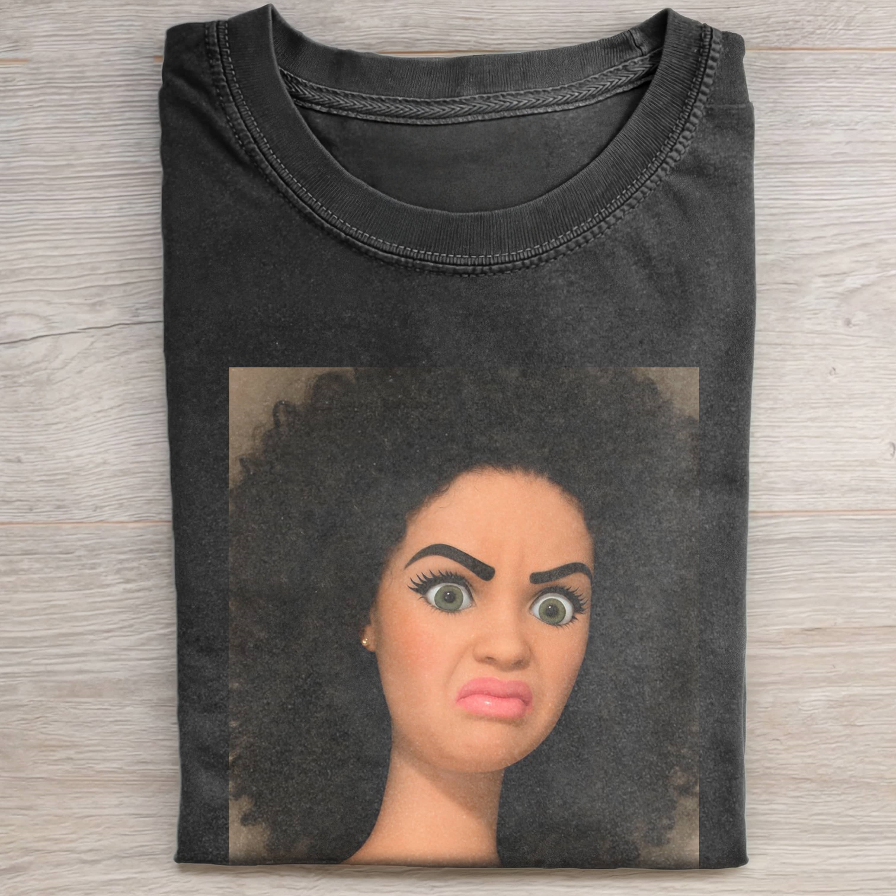 Funny Doll FaceCORE WITH AFRO T-SHIRT