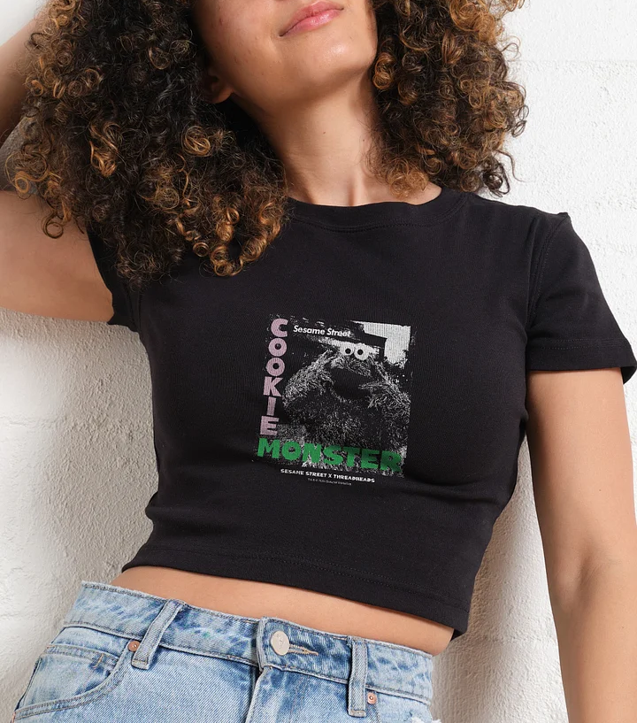 Cookie Monster Calling Baby Tee-ShawnCraft