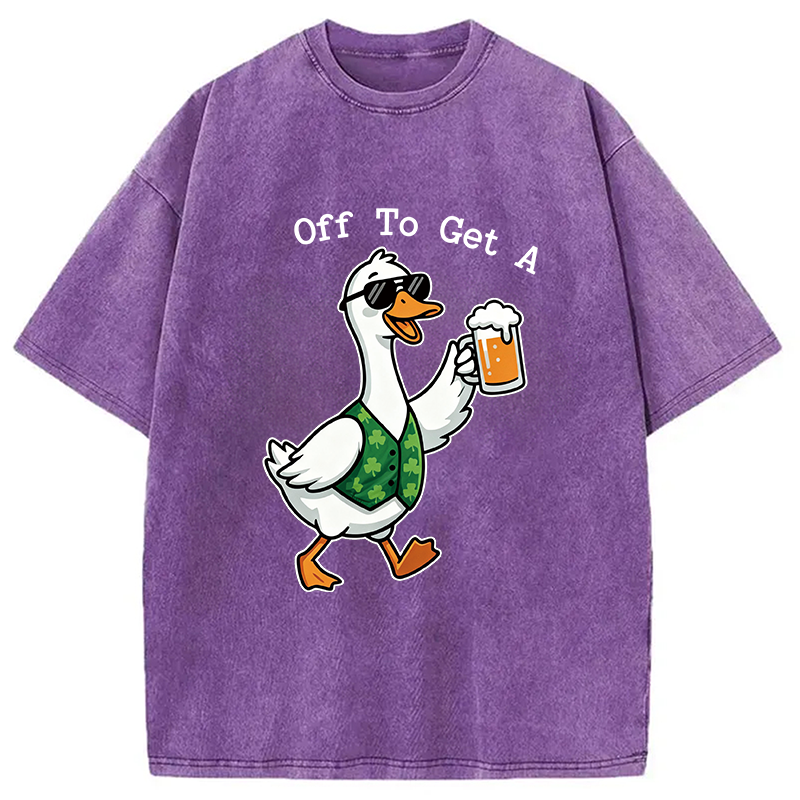 St Paddys Day Goose Washed T-Shirt-ShawnCraft