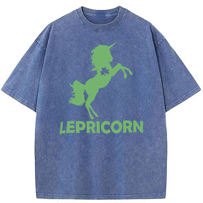 Lepricorn For St Patrick's Day Washed T-Shirt-ShawnCraft